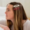 Andi Red & White Snap Clip 2-pack