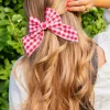 Andi Red Gingham Bow Clip