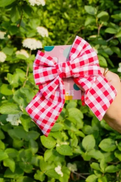 Andi Red Gingham Bow Clip
