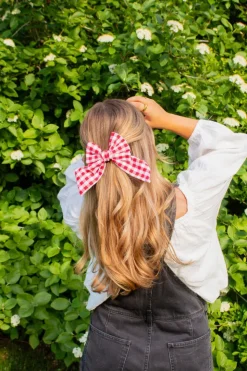 Andi Red Gingham Bow Clip