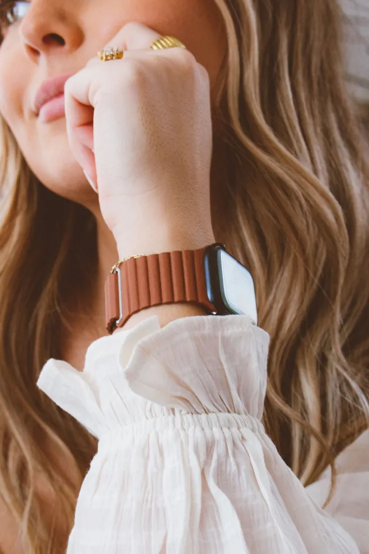 Andi Saddle Brown Magnetic Watch Band