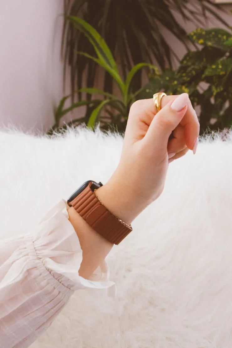 Andi Saddle Brown Magnetic Watch Band