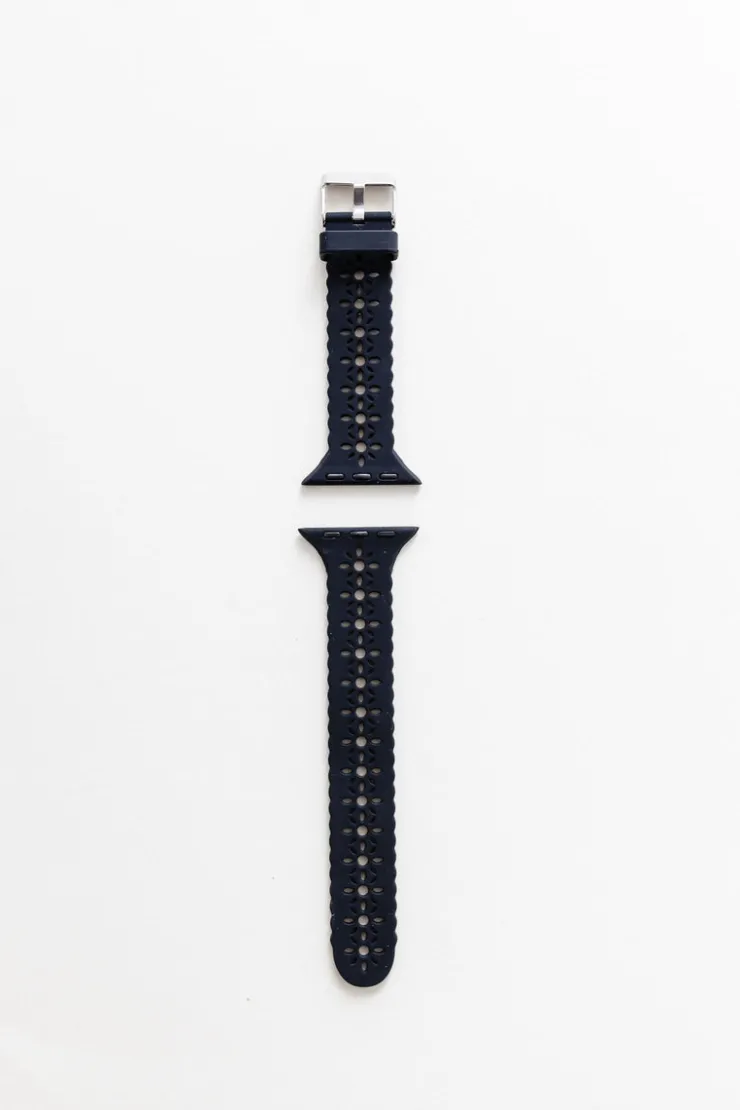 Andi Samsung Black Floral Silicone Watch Band