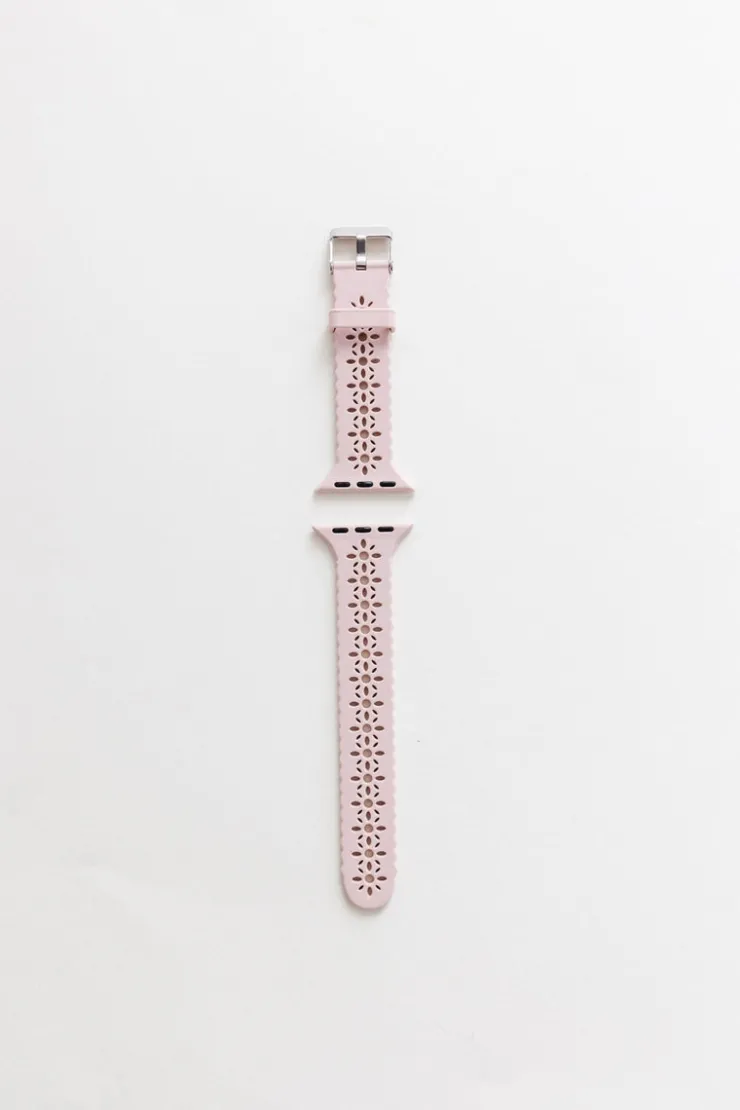 Andi Samsung Blush Pink Floral Silicone Watch Band