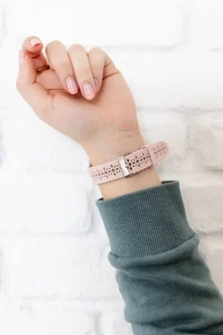 Andi Samsung Blush Pink Floral Silicone Watch Band