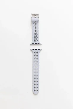 Andi Samsung Cloudy Gray Floral Silicone Watch Band