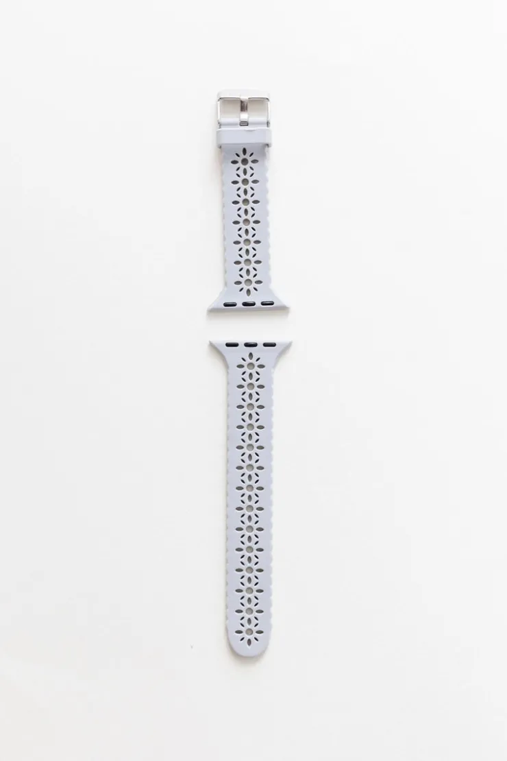 Andi Samsung Cloudy Gray Floral Silicone Watch Band