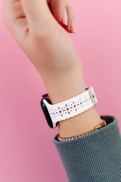 Andi Samsung White Floral Silicone Watch Band