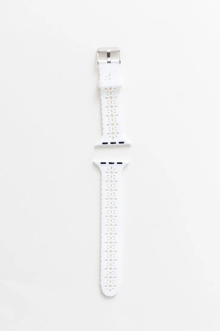 Andi Samsung White Floral Silicone Watch Band