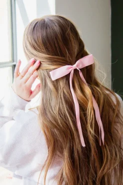 Andi Satin Ribbon Long Bow Clip