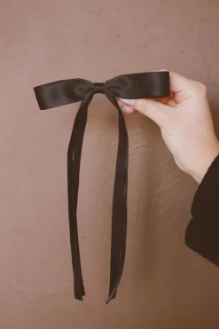 Andi Satin Ribbon Long Bow Clip