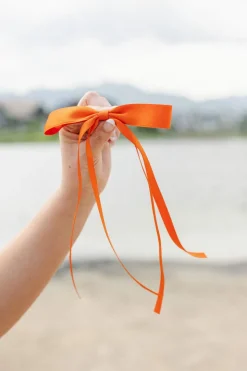 Andi Satin Ribbon Long Bow Clip