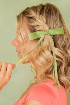 Andi Satin Ribbon Long Bow Clip