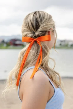 Andi Satin Ribbon Long Bow Clip
