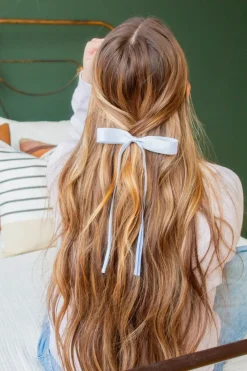 Andi Satin Ribbon Long Bow Clip