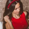Andi Scarlet Velvet Headband