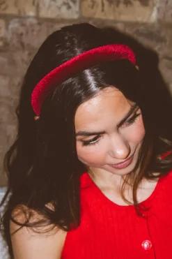Andi Scarlet Velvet Headband