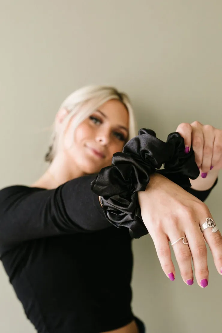 Andi Shadow Satin Jumbo Scrunchie