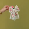 Andi Sheer Floral Bow Barrette