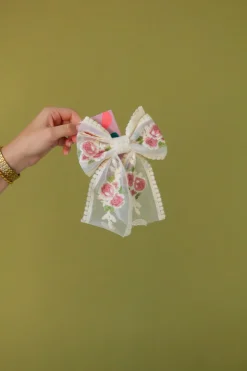 Andi Sheer Floral Bow Barrette