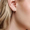 Andi Silver Crystal Hoops - Hypoallergenic