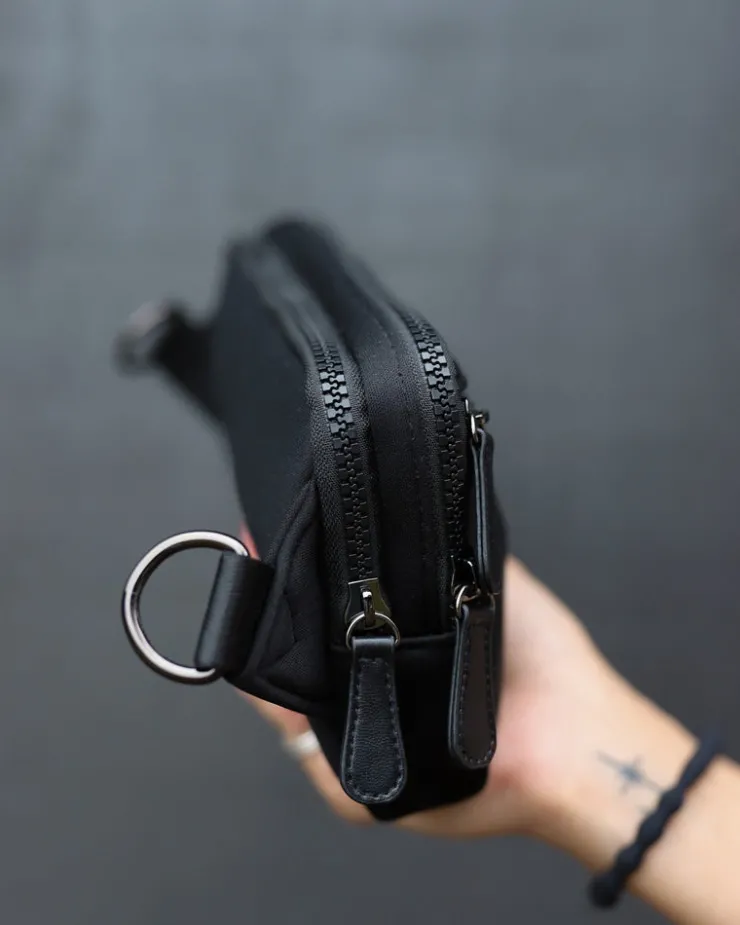 Andi Sling Wallet in Black Neoprene