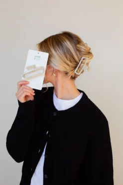 Andi Speckled Rectangle Claw Clip