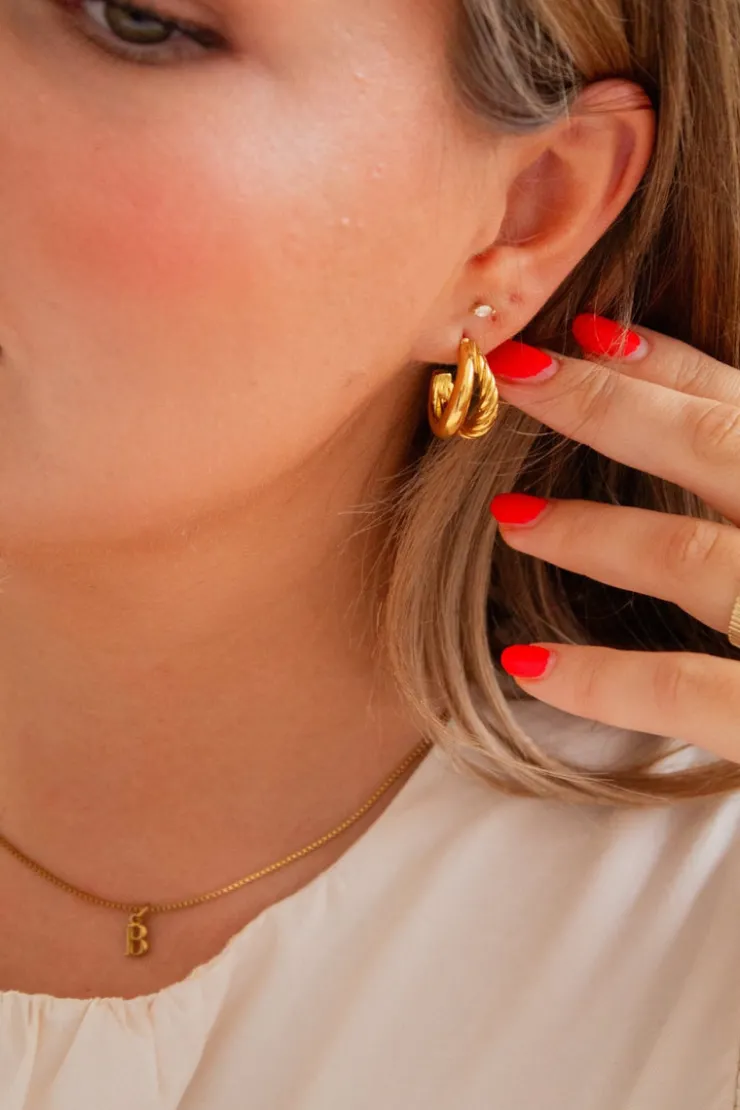 Andi Split Spiral Half Hoops