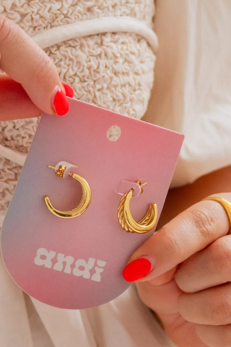 Andi Split Spiral Half Hoops