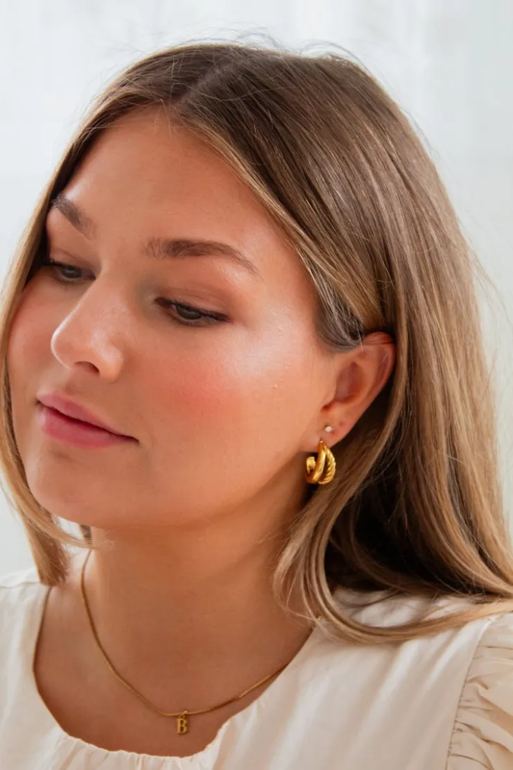 Andi Split Spiral Half Hoops