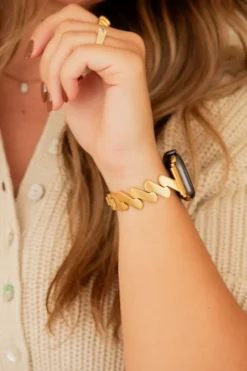 Andi Squiggle Chain Gold Watch Band