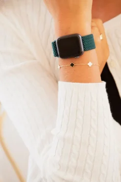 Andi Teal Thick Weaved Adjustable Elastic Watch Band