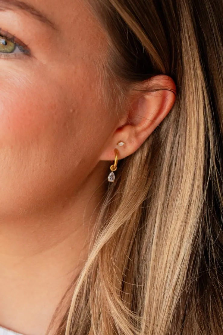Andi Tear Drop Dangle Hoop Earrings