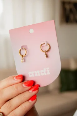 Andi Tear Drop Dangle Hoop Earrings