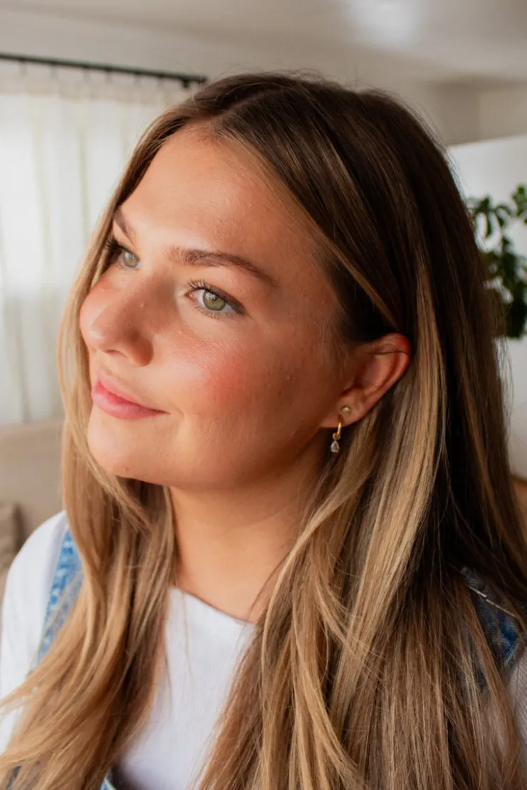 Andi Tear Drop Dangle Hoop Earrings