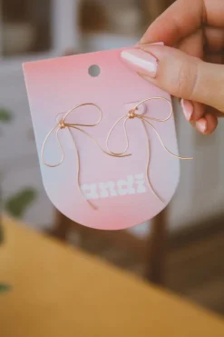Andi Thin Gold Wire Bow Earrings