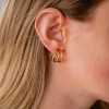 Andi Tri-Split Half Hoop Earrings