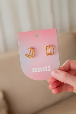 Andi Tri-Split Half Hoop Earrings