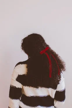Andi Velvet Double Bow Barrette