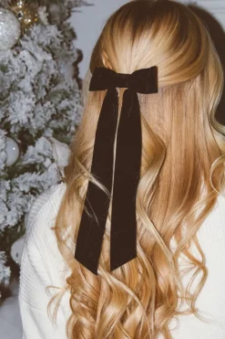 Andi Velvet Long Bow Barrette