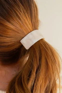 Andi White Granite Barrette